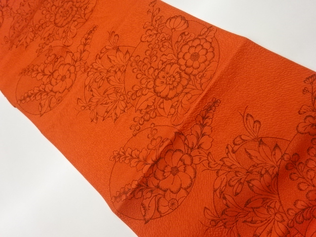 JAPANESE NAGOYA OBI / WOVEN FLORAL PLANTS